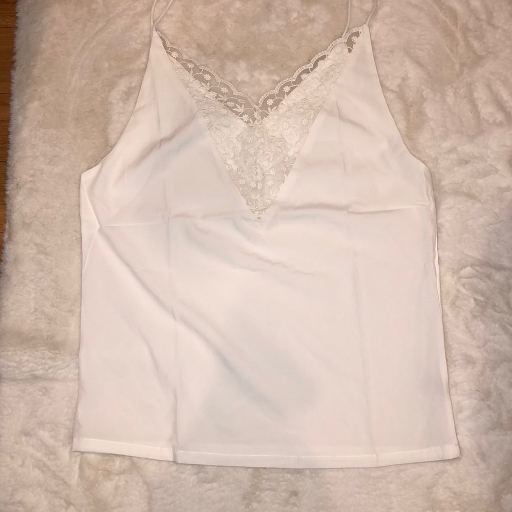 White tank top with lace